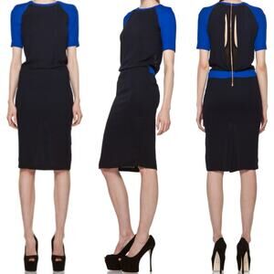 A.L.C. Betsee Knee Length Cut Out Dress Navy / Electric Blue size 4